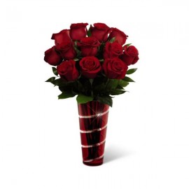 Le bouquet en amour avec des roses rouges